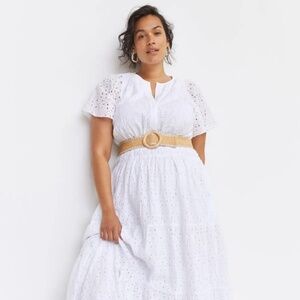 Anthropologie White Eyelet Maxi Dress